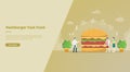 Burger junkfood with team doctor analysis concept for website design template banner or slide presentation cover Royalty Free Stock Photo