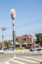 burger king, BK, paulinia-sp shop with cars, blue sky and copy space campinas-sp, brazil-july 07,2021