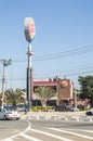 burger king, BK, paulinia-sp shop with cars, blue sky and copy space campinas-sp, brazil-july 07,2021