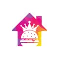 Burger king home shape concept vector logo design. Royalty Free Stock Photo