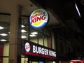 Burger King restaurant at night Royalty Free Stock Photo