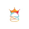 Burger king vector logo design. Royalty Free Stock Photo
