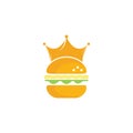 Burger king vector logo design. Royalty Free Stock Photo