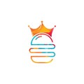 Burger king vector logo design. Royalty Free Stock Photo