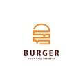 Burger line art minimalist logo design