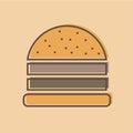 Burger logo emblem colored shape line style Royalty Free Stock Photo