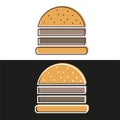 Burger logo emblem colored shape line style Royalty Free Stock Photo