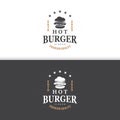 Burger Logo Fast Food Design, Hot And Delicious Food Vector Templet Illustration Royalty Free Stock Photo