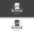 Burger Logo Fast Food Design, Hot And Delicious Food Vector Templet Illustration Royalty Free Stock Photo