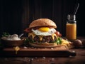 burger made with a beef patty topped with a fried egg