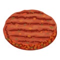 Burger meat icon cartoon vector. Big bread