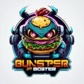 Burger monster cyberpunk style new design logo esport