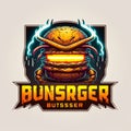 Burger monster cyberpunk style new design logo esport