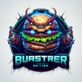 Burger monster cyberpunk style new design logo esport