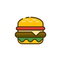 Burger outline icon. Fast food