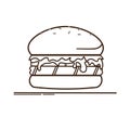 Illustration burger icon.vector burger, outline