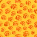 Burger pattern on colored background