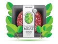 Burger Patties from Plant Based Meat in Package Isolated on White