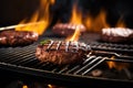 burger patties sizzling on an electric grill flipping midway