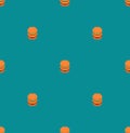 Burger pixel art pattern seamless. Hamburger 8 bit background. Simplified fast food symbol pixelated texture