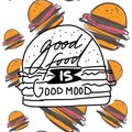 Burger quote hand drawn illustration