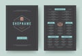 Burger restaurant menu layout design brochure or food flyer template vector illustration Royalty Free Stock Photo