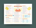 Burger restaurant menu layout design brochure or food flyer template vector illustration Royalty Free Stock Photo