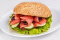 Burger with salmon Royalty Free Stock Photo