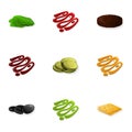 Burger sauce icon set, cartoon style Royalty Free Stock Photo