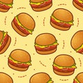 Burger Seamless Pattern Background Wallpaper Decoration