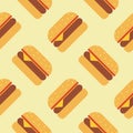 Burger Seamless Pattern Background Vector Design Isolated on Color Background