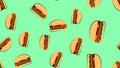 Burger seamless pattern. Fast food pattern. Vector