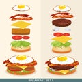 Burger set 5 Royalty Free Stock Photo