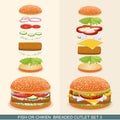 Burger set 3 Royalty Free Stock Photo