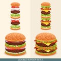 Burger set 2 Royalty Free Stock Photo