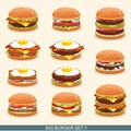 Burger set 7 Royalty Free Stock Photo