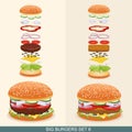 Burger set 6 Royalty Free Stock Photo