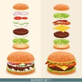 Burger set 1 Royalty Free Stock Photo