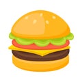 Burger Sign Emoji Icon Illustration. Fast Food Vector Symbol Emoticon Design Clip Art Sign Comic Style.