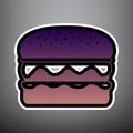 Burger simple sign. Vector. Violet gradient icon with black and