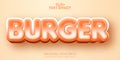 Burger text, cartoon style editable text effect