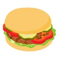 Burger tomato icon, isometric 3d style