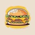 burger vector art for design needs Royalty Free Stock Photo