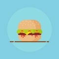 Burger vector illustration Royalty Free Stock Photo
