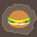 Burger Vector Illustration, minimalistic fast food icon