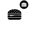 Burger - white vector icon Royalty Free Stock Photo