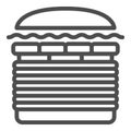 Burger Windows 7 line icon, fast food concept, windows seven whooper vector sign on white background, outline style icon