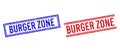 Rubber Textured BURGER ZONE Stamps with Double Lines