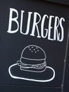Burgers advertized on blackboard in Barcelona, Spain