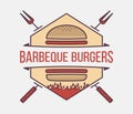 Burgers barbeque vector illustration Royalty Free Stock Photo